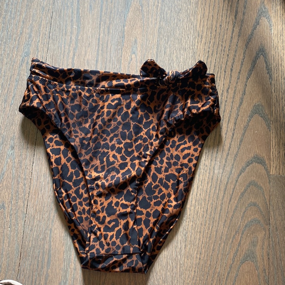 SIDEWAY SWIM HIGH WAISTED BOTTOM - CHEETAH PRINT BOTTOMS